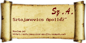 Sztojanovics Apolló névjegykártya